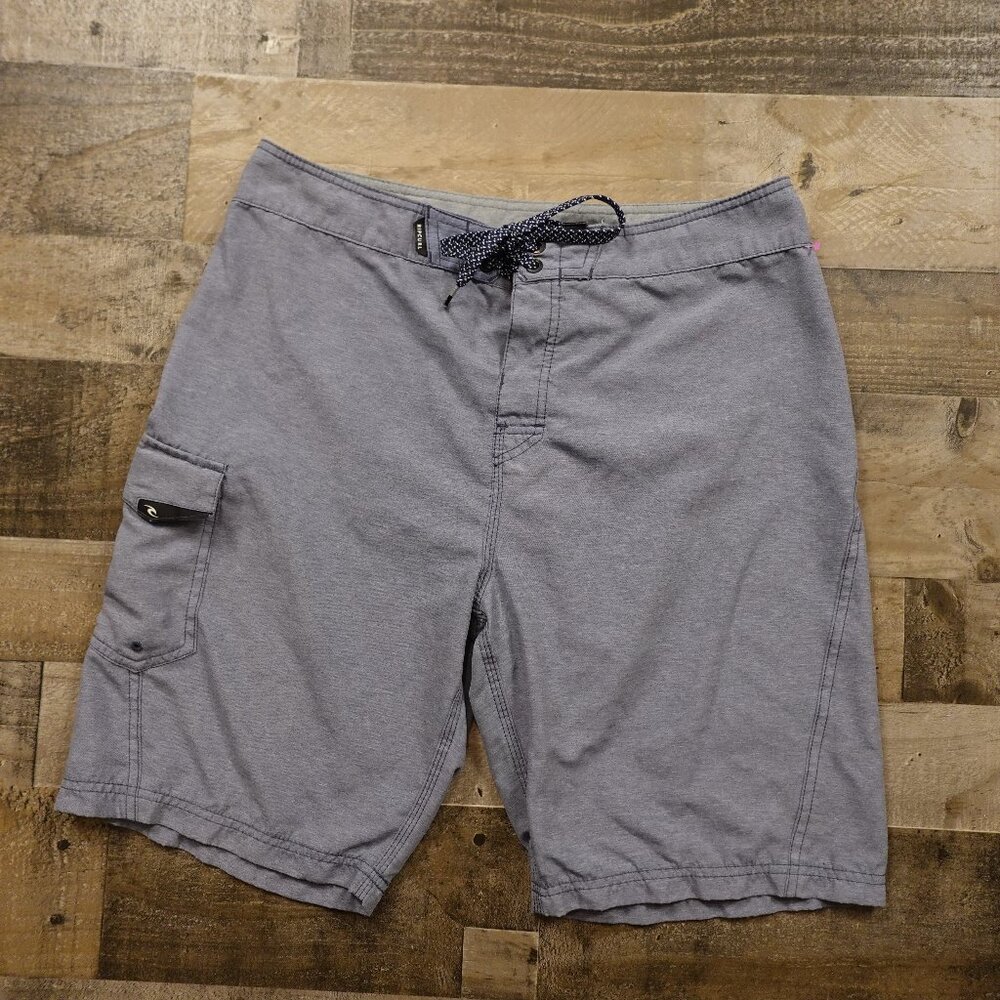 Rip Curl Boardshorts Men's Size 33 Gray Blue | Surf‎ Swim Cargo Style